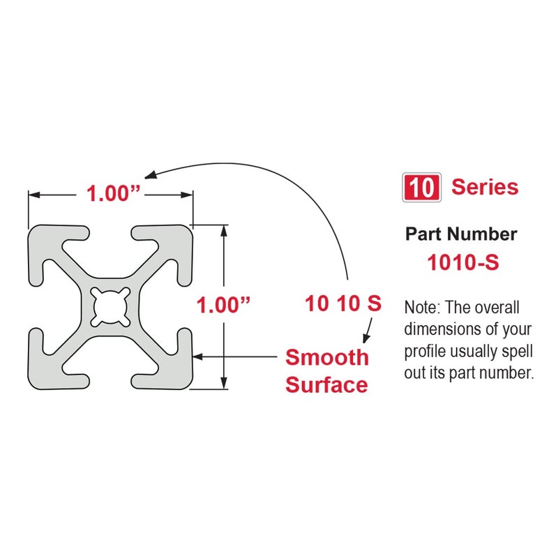 80/20 8020, 1010, 10 Series 1 Inch x 1 Inch T-Slotted Aluminum Extrusion DIY Extruded Linear Slot Bar Rail (Smooth, Clear Anodize, 36" Long) - Image 4